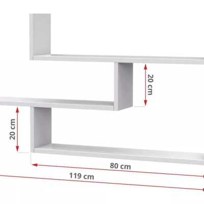 Wandregal zum Aufhängen 3 TRENT – weiß