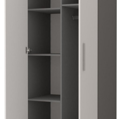 Kleiderschrank für Kinderzimmer OLEG – Breite 80 cm, grau / weiß