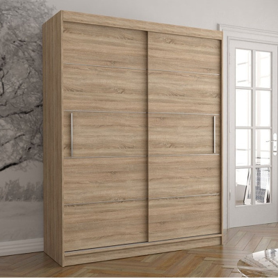 Praktischer Kleiderschrank VALA 06 – Breite 150 cm, Eiche Sonoma