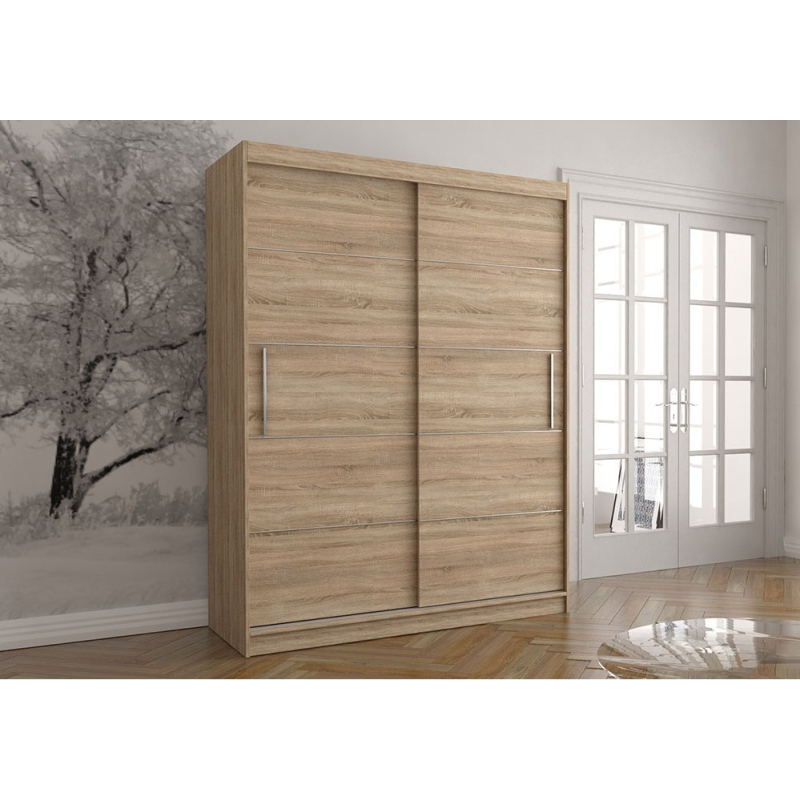 Praktischer Kleiderschrank VALA 06 – Breite 150 cm, Eiche Sonoma