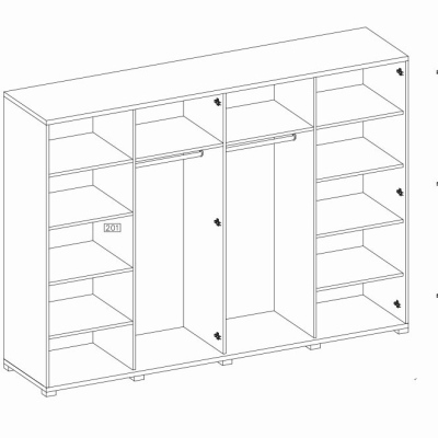 Zweitüriger Kleiderschrank BLOOM – Breite 200 cm, Artisan-Eiche / norwegische Kiefer schwarz