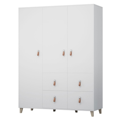 Dreitüriger kombinierter Schrank FAITH – Breite 150 cm, weiß