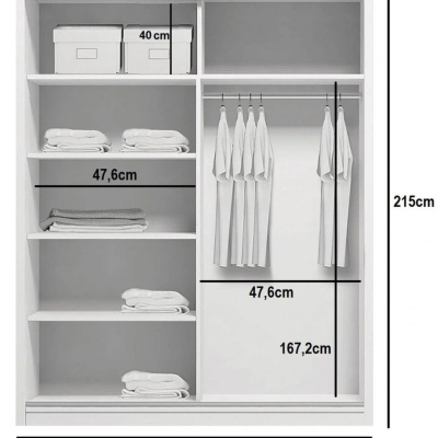 Kleiderschrank mit Spiegel 100/215 ANASTACIO – weiß