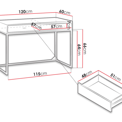 Stilvoller Schreibtisch ONNI – Eiche artisan