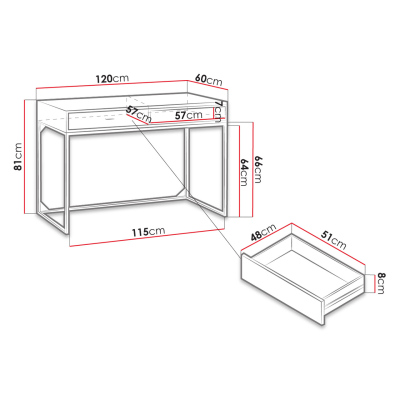 Stilvoller Schreibtisch ONNI – Eiche artisan