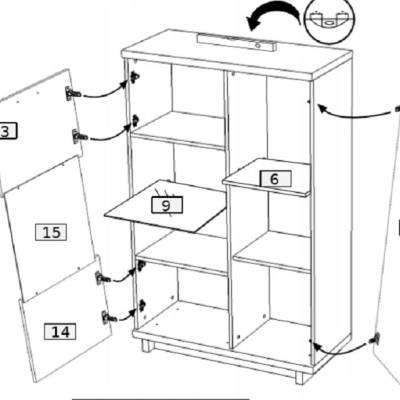 Vitrine mit verglastem Teil ISOLDA