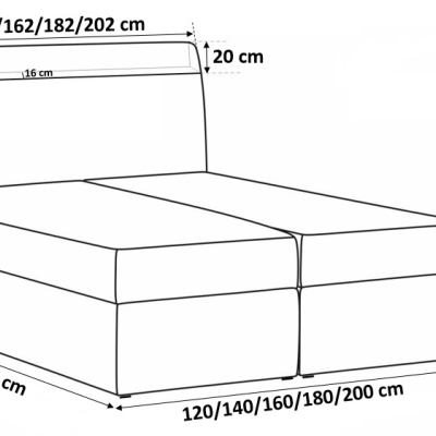 Designer-Einzelbett Elyan mit Stauraum beiges Öko-Leder 120 x 200 + gratis Topper