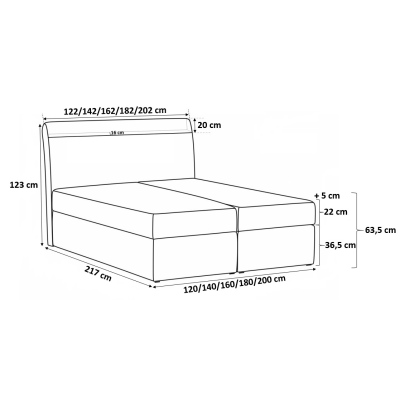 Designbett Elyan mit Stauraum beiges Öko-Leder 160 x 200 + gratis Topper