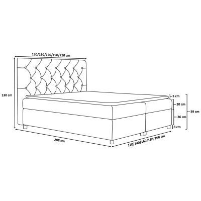 Elegantes rustikales Bett Bradley 120x200, hellbraun + TOPPER