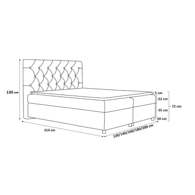 Boxspring gepolstertes Bett Diana beige 160 + gratis Topper