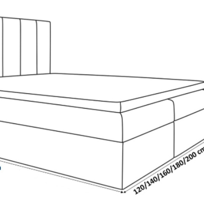 Boxspring gepolstertes Bett Daria türkis 160 + gratis Topper