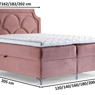 Luxusbett Cassandra 200x200, Altrosa