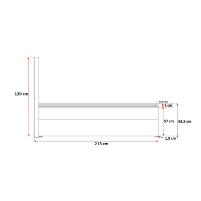 Polsterbett mit Stauraum Sivio Cremefarben 120 + GRATIS TOPPER