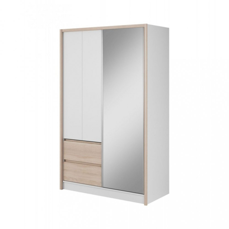 Schrank mit Schubladen und Spiegel 130 cm SALOME – Eiche Sonoma