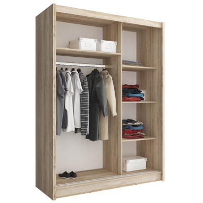 Spiegel-Schwebetürenschrank 130 cm MARVAN – weiß