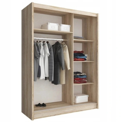 Schrank mit Spiegel 130 cm MARVAN – Weiß