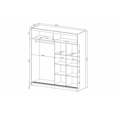 Schwebetürenschrank 200 cm MARVAN – Graphit