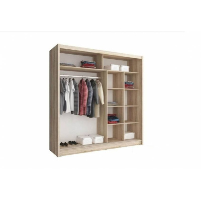 Schwebetürenschrank mit Spiegel 200 cm MARVAN – Graphit