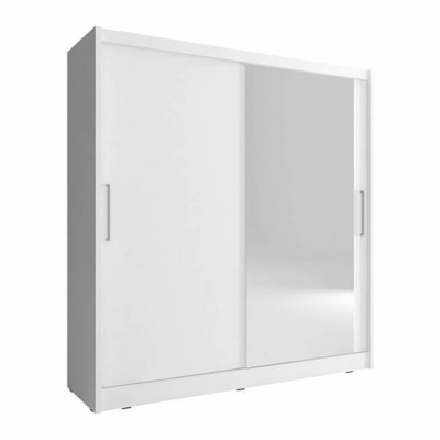 Kleiderschrank mit Spiegel 180 cm MARVAN 1 – weiß