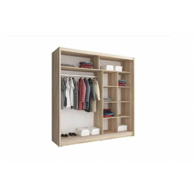 Kleiderschrank mit Spiegel 200 cm MARVAN 1 – weiß