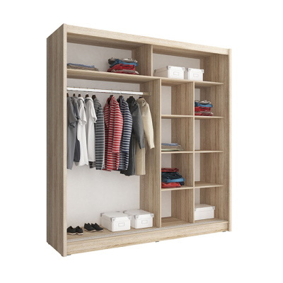 Kleiderschrank mit Spiegel 200 cm MARVAN 2 – weiß