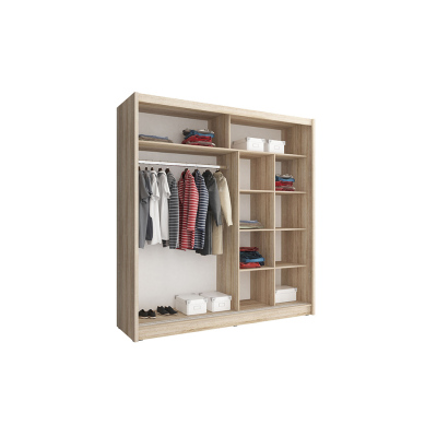 Kleiderschrank mit Spiegel 200 cm MARVAN 2 – weiß