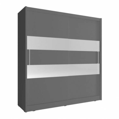 Kleiderschrank mit Spiegel 200 cm MARVAN 2 – graphit