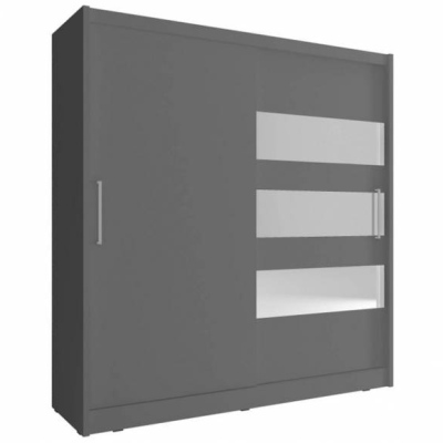 Kleiderschrank mit Spiegel 180 cm MARVAN 3 – graphit