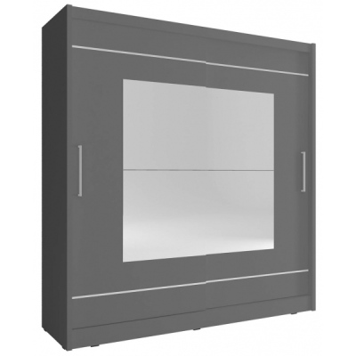 Kleiderschrank mit Spiegel 200 cm MARVAN 9 – graphit