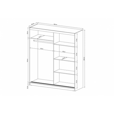 Kleiderschrank 180 cm WESTON – graphit