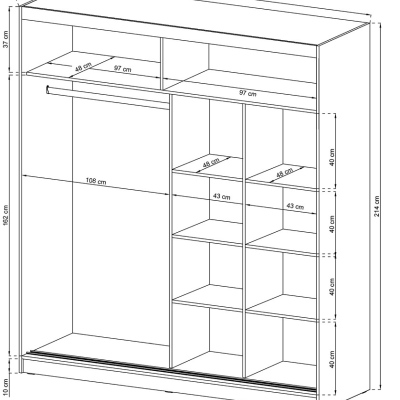 Kleiderschrank 200 cm WESTON – weiß