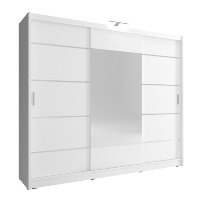 Dreitüriger Kleiderschrank mit Spiegel 250 cm WESTON – weiß