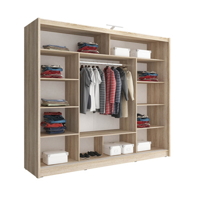 Dreitüriger Kleiderschrank mit Spiegel 250 cm WESTON – weiß