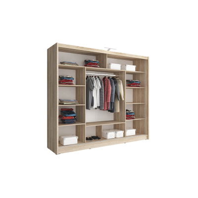 Dreitüriger Kleiderschrank mit Spiegel 250 cm WESTON – weiß