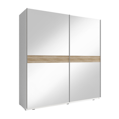 Kleiderschrank 150 cm MELODY 5 – weiß / Eiche sonoma