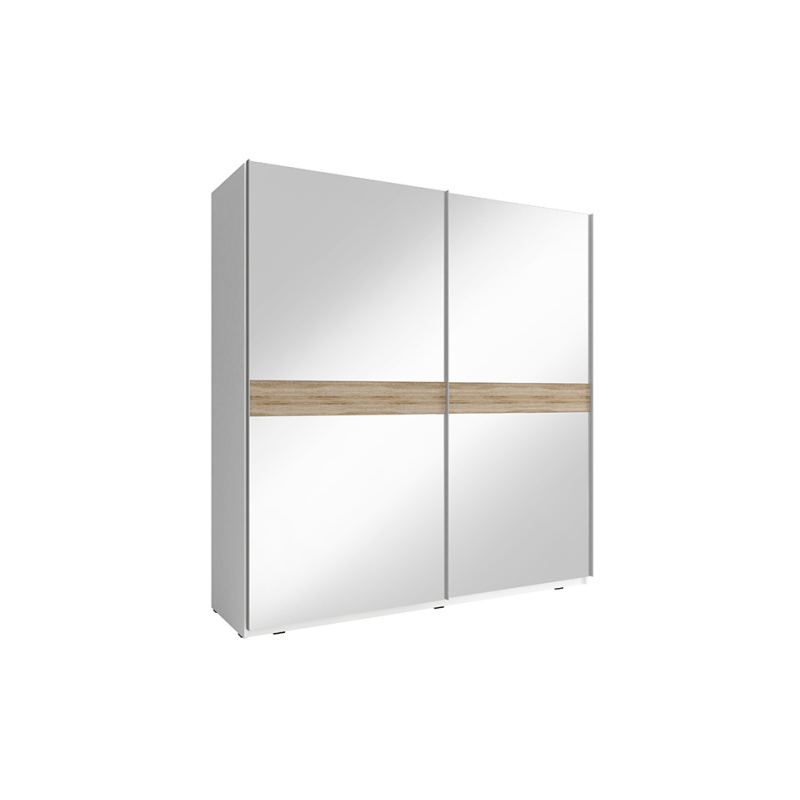 Kleiderschrank 150 cm MELODY 5 – weiß / Eiche sonoma