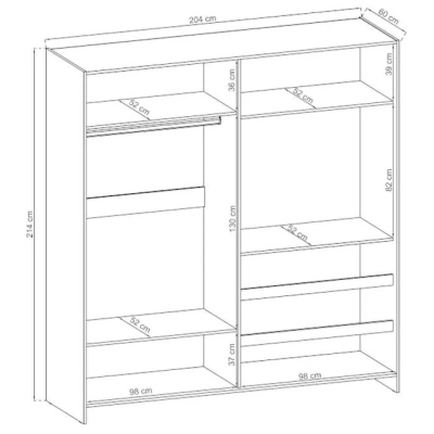 TV-Schrank mit Spiegel 200 cm MARKEL – weiß