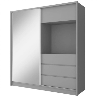 TV-Schrank mit Spiegel 200 cm MARKEL – graphit