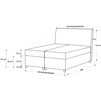 Elegantes Bett mit Öko-Lederbezug Floki 120x200, schwarz