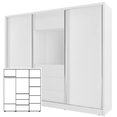 TV-Schrank mit Spiegel 250 cm MARKEL – weiß