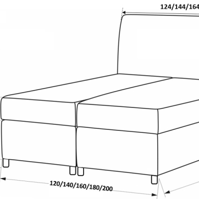 Elegantes Bett mit Öko-Lederbezug Floki 200x200, grau