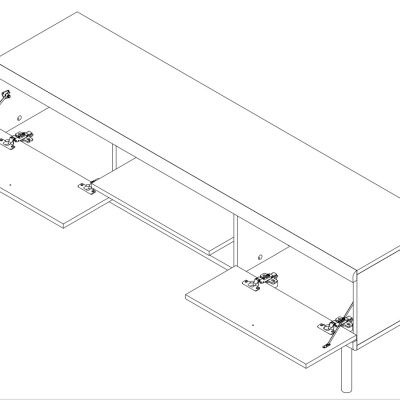 Fernsehtisch 160 cm PAVLIS – Riviera-Eiche / Weiß