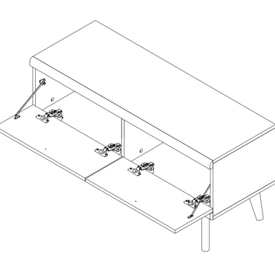 Fernsehtisch 107 cm PAVLIS – Riviera-Eiche / Weiß