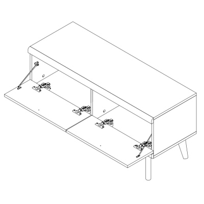 Fernsehtisch 107 cm PAVLIS – Riviera-Eiche / Weiß