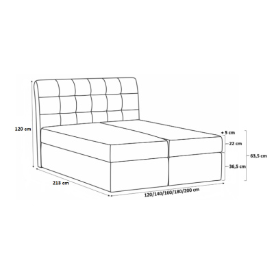 Gepolstertes Doppelbett mit Stauraum Olivio schwarzes Öko-Leder 140 + gratis Topper