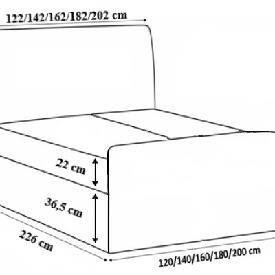 Polsterbett Maxim 120x200, weißes Öko-Leder