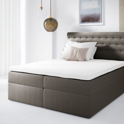 Kontinentales Bett 120x200 MARGITA – braun + Gratis-Topper