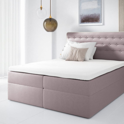 Kontinentales Bett 120x200 MARGITA – rosa + Gratis-Topper