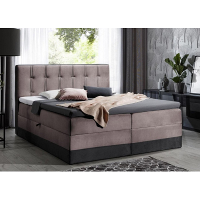 Polsterbett Boxspring 120x200 MARYLIN – Rosa + GRATIS Topper