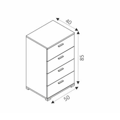 Schubladenschrank HUK – weiß